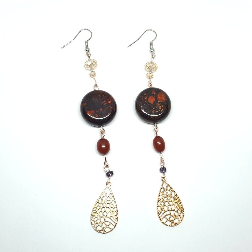 The Lady Boheme Carnelian Fluorite Earrings